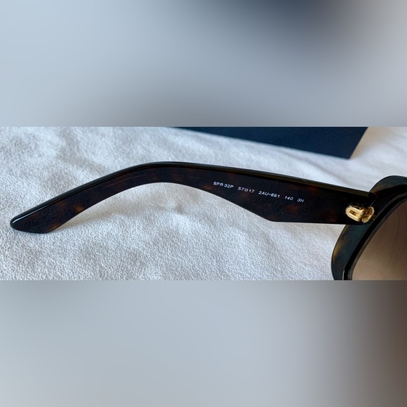 New Prada SPR 32P 2AU-6S1 Tortoise Frame Sunglasses Brown Lenses 57mm with case - Picture 5 of 7